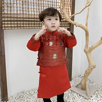 Chinese style baby boy thickened one-year-old dress catch weekly clothes Chinese clothing boy children festive Tang suit