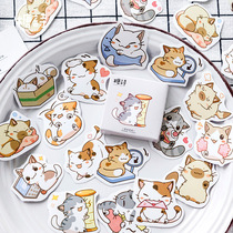 Japanese hand account tape sticker note gift box ins wind children cartoon animals cat and paper cute girl hand account material adhesive girl heart diary photo album decoration small pattern diy stickers