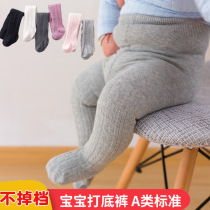 Girls plus fluff baby pants thickened in winter 2022 new cotton pantyhose girls baby stockings