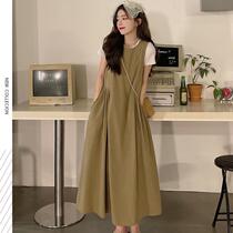 TK maternity dress Summer thin hot mom sleeveless sundress loose French niche dress thin outside wear long dress