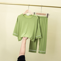Childrens summer modal ice thin loose pajamas boys and girls home clothes air-conditioned clothing cotton set