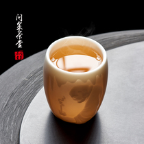 Asking DeHua white porcelain jade porcelain tea cup individual cup Master Cup Single Cup ceramic handmade kung fu big tea cup tea set