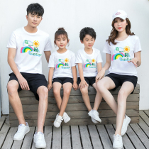 Pro-sub-loaded summer clothing short sleeves together t-shirt stars the same family with a family of three families fitted with foreign air female T-shirt class
