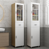 Living room glass side cabinet toilet floor cabinet slit narrow cabinet room storage cabinet bathroom waterproof and moisture-proof cabinet