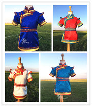 Mongolian childrens clothing half sleeve summer childrens clothing Boys Mongolian robe National dance June 1 performance performance thin section