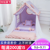 Childrens tent indoor princess girl small palace home large sleeping game house dream bed artifact purple