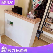 Simple new cash register collection store solid wood small bar table front desk reception modern clothing store small counter