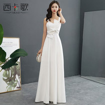 White evening dress dress women 2021 new long elegant temperament banquet high-end socialite annual host Black