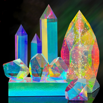 Laser acrylic plate colorful magic decorative crystal diamond irregular shaped beautiful ornaments exhibits customization