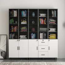 Solid wood bookcase light lavish glass door minimalist modern childrens bookshelves landing office book room Nordic bookcase