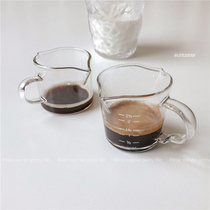 Anzhai Xiaoxing Japanese ins with the same glass small milk tank milk tank espresso cup Milk cup double mouth milk cup
