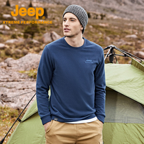 Jeep Jeep casual fleece jacket mens round neck pullover large size sweater outdoor hiking into the Tibetan take a warm jacket