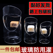 Glass anti-sling bird food jar Starling thrush top genibirds with anti-sprinkling bird drinker embroidered eye yellow bird anti-sprinkling Box Cup Cup