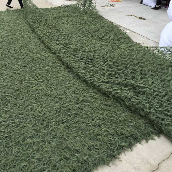 Simulating camouflage net of water-green/grass-green pine needle
