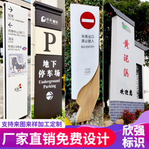 Outdoor stainless steel guide card shopping mall hospital guide parking lot sign advertising sign sign light customized