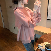 Chiffon shirt female 2021 new spring and autumn thin Korean version of loose French fashion small shirt long sleeve jacket foreign style shirt