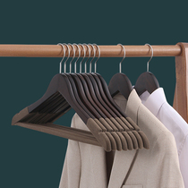  Solid wood flocking hanger non-slip non-marking non-drum bag household hanging clothes wooden clothes shelf wardrobe storage clothing store