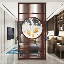 New Chinese style screen partition wall living room household entrance porch fence occlusion decoration Gourd landscape solid wood customization
