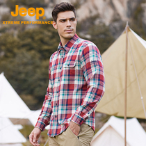 JEEP JEEP plaid shirt men spring and autumn 2021 new long sleeve shirt trend loose versatile casual jacket