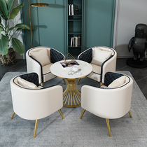 4s shop negotiation table chair set together light luxury negotiation table and chair reception area small round table one table four chairs rock board guest coffee table