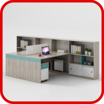 Staff desk combination double face-to-face 4 employees staff screen baffle partition computer desk
