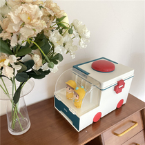chubby baby * cute large capacity household medicine box ambulance truck shape first aid box storage box