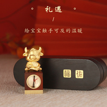 Fetal hair seal belly umbilical cord seal fetal souvenir baby permanent collection diy self-made baby copper Wood small stone