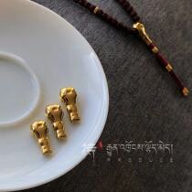 (Stone Page Holding with Heng) Gold diving boat Gold Three-way Buddha head Pearl string gold decoration Tibetan Play Gameplay Accessories