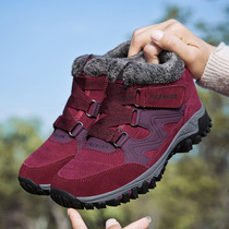 Middle-aged and elderly winter walking shoes for the elderly plus velvet warm cotton shoes for the elderly sports shoes padded non-slip soft-soled mother shoes