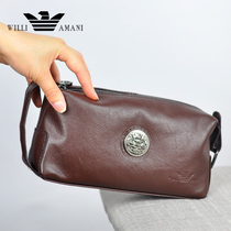 Mens handbag Vifang Armani genuine leather handbag with thick-style hand carrying mobile phone bag large capacity wallet hand grip bag tide