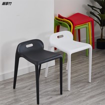  Fashion color stool Horse stool Shama chair stool living room backrest chair adult thickened plastic chair storage