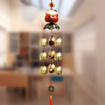 Copper wind chimes shop doorbell cat hanging ornaments retro metal bell shop door home accessories gift crafts