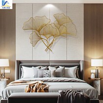 Light luxury ginkgo leaf metal wall decoration living room bedside sofa background wall porch aisle decoration pendant iron wall hanging