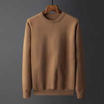 Spring and autumn new sweater mens trend simple pure color sweater base shirt mens thin round neck loose pullover