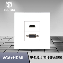 Type 86 Wall HD VGA in-line socket Mother-to-mother VGA socket 2 0 version HDMI HD socket Multimedia