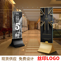 Mall Water Card Double Face Floor Type Acrylic Glass Upright Stainless Steel Wire Drawing Poster Frame Billboard Display Cards