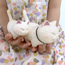 Micro blemish new plastic cat bell cat doll animal doll desktop ornaments cute cat transparent candy color