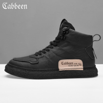 Cabins Genuine Leather High Bunch Shoes Mens Spring Board Shoes Men Casual Shoes Men Shoes 2022 New Trendy Black Shoes