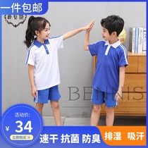 Shenzhen unified school uniform antibacterial deodorant quick-drying clothes for primary school students summer short-sleeved shorts spring and autumn long-sleeved trousers suit