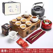 Outdoor tea stove set Portable tea making stove boiling water with stove gas tank Outdoor tea making Kung Fu tea camping car