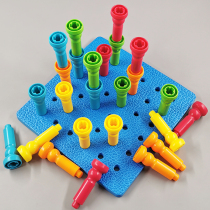 Large J small D recommended lauri small nail plate puzzle early to teach infant baby 1-3-year-old mushroom nail intercalation nail toy