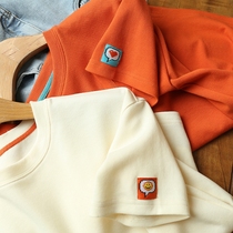 European Station French style Dont make a small crowdlooking blouse air quality light extravagant and loose orange short sleeve t-shirt female summer thin