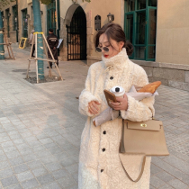 Lamb Wool Coat Woman 2022 New Winter Korean Version Imitation Otto Rabbit Fur Fur Thickened Fur Integrated Coat Long