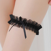 Sexy cute little Princess gauze belt bow leg ring collar beautiful leg seduction bride leg flower leg ring Garter leg ring