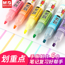  Chenguang Miffy highlighter marker pen Light color students use a single-headed marker pen color bold focus to take notes pen large-capacity stationery set