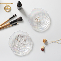 Nordic style color shell glass jewelry Dressing table sundries Ring storage jewelry tray Shooting props ornaments
