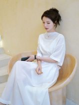 White chiffon dress womens 2021 Korean summer new thin suspender dress loose temperament two-piece set tide