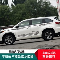 Suitable for Toyota Highlander car stickers pull flower waist line modified sticker Highlander body color strip decoration decal