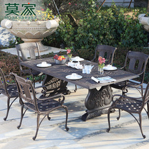 Mojia European cast aluminum table and chair outdoor courtyard garden villa table and chair kit high-end outdoor outdoor table and chair combination