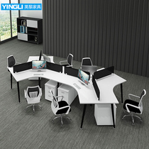 Office desk and chair Staff card staff simple furniture 3 people 6 people corner creative card Modern combination desk